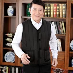 Men's Thickened Fleece Lined Cotton Jacket Winter Outerwear for Middle-Aged And Elderly Casual Fashionable Warm And Windproof