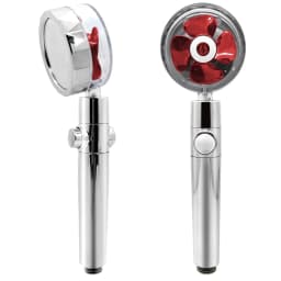 ZhangJi New Propeller Driven Shower Head with Stop Button and Cotton Filter Turbocharged High Pressure Handheld Shower Nozzle