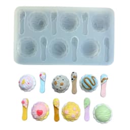 Ice Cream Ball Shaped Epoxy Molds Artistic Silicone Mold for Pastry and Chocolate for DIY Jewelry Making and Dessert Crafting