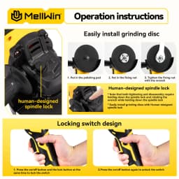 MELLWIN 125MM M14 Brushless Electric Angle Grinder Cordless Wood Metal Polisher Home DIY Power Tool For Makita 18V Battery Pin