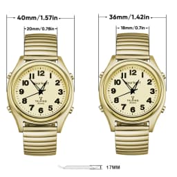 Hearkent English Talking Watch for Elderly Classic Elastic Strap Watch US Atomic Clock Digital Watch Couple Watch Parents Gift