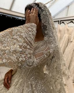 Customized New Luxury Muslim Wedding Dresses Princess Beaded Ball Gowns Middle East Bride Dresses Long Sleeve Vestido De Novia