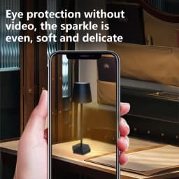 3 Colors Table Lamp LED Touch Sensor Desktop Night Light Rechargeable Wireless Reading Lamp for Restaurant Hotel Bar Room Decor