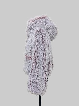 Nerazzurri Autumn Winter Oversized Thick Warm Soft Hairy Faux Fur Coat Women with Hood Single Breasted Luxury Designer Clothes