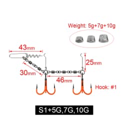 Spinpoler Pike Fishing Stinger Rig UV Painted Hook #1/0 #2/0 Speed Link Rolling Swivel For Rubber Soft Lure Swimbait Accessories