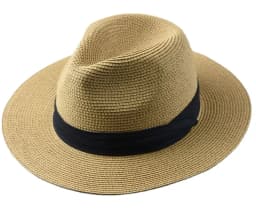 Unisex Panama Straw Hat - Wide Brim Summer Beach Sun Cap, Adjustable Sizing 55-60cm for Men & Women, Large Size Foldable Fedora