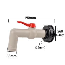 S60 Coarse Thread IBC Tank Tap Elbow PE Pipe Connector X 16mm 1/2'' 3/4'' Water Coupling Garden Hose Faucet Connector