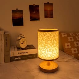 Fabric - Shaded Table Lamp, USB - Powered, Eye - Caring Warm Monochromatic Light, for Bedroom and Living Room Decoration.