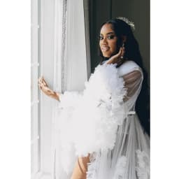 Extra Puffy Bridal Wedding Robe Customized Women Dress Nightgown Long Sleeves Ruffles Sleepwear Bathrobe Bride Pajamas