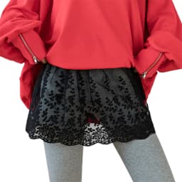 Women Skirt Extender with Lace Hem 2024 Spring Autumn Layering Fake Tops Hemline Flower Embroidery Mini Skirt Black White