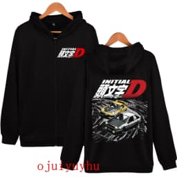 AE86 Zip Up Hoodies Initial D Korean Style Zippper Jackets Sweatshirts Anime Gothic Y2k Pullovers Mange Vintage Streetwear