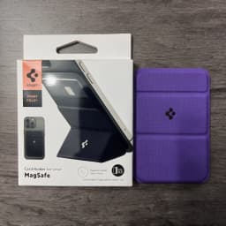 Spigen Leather Smart Fold For MagSafe Card Holder For iPhone 18 17 Air 12 13 14 Plus 15 16 17 Pro Max Folding Bracket Card Bag