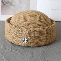 Straw Pillbox Hat Summer Beret Sun Hats Japanese Retro Weeding Fedora Hostess Fashion Millinery Fascinator Designer Painter Hat