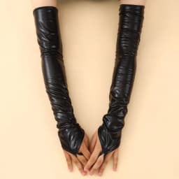 48CM Women Multicolor Patent Leather Hook Finger Gloves Cosplay Stage Performance Electronic Music Festival Bar Pole Dance Solid
