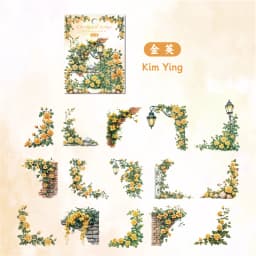 30 pcs Flowers Corner Stickers Retro Hollowed Out Frames Sticker Pack Collage Journal Scrapbooking Material Office Stationery
