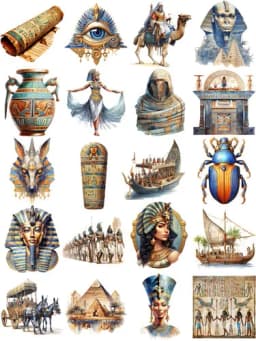 15Pcs/Pack Ancient Egypt Sticker DIY Craft Scrapbooking Album Junk Journal Decorative Stickers
