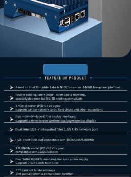 SZBOX Mini PC Intel N305 N200 DDR5 2×10G SFP+ 2×2.5G LAN PCIe X8 2×SATA Mini Server Firewall Router Proxmox PfSense OPNsense NAS