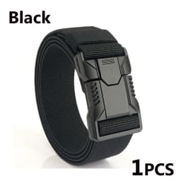 Automatic Plastic Buckle Tactical Belt Men's Multifunction Military Fan Canvas Belt Outdoor Faux Nylon Training Waist Belt Pants