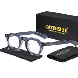 CATERSIDE Vintage Round Men Optical Glasses Frame Acetate High Quality Pin Core Thick Frame Glasses Women Decoration Eyeglasses