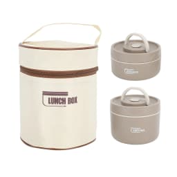Insulated Lunch Container Box 304 Stainless Steel Sealed Multifunction Portable Round Thermal Bento Box with Thermal Bag