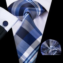 Hi-Tie Light Blue Sold Gift Silk Wedding Tie For Men Handkerchief Cufflink Nicktie Set Fashion Design Business Party Dropship
