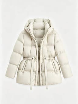 Winter High Quality Hooded Down Jacket Women White Duck Down Thicken Warm Outwears Female Waist Drawstring Parker Down Jacket