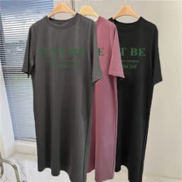 Loose Letters Simple Printed Short-sleeved Women's Comfortable Casual Dress