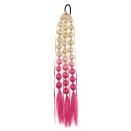 Synthetic 1Pcs Ponytail Extension Corlorful Bubble Braid Long Lantern Braided Ponytail with Hair Tie Straight Hairpieces