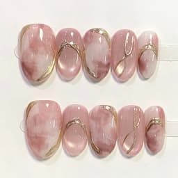 10pcs Purple Cat's Eye Handmade Fake Nails Tips Glitter Mid-length Oval Press on Nails Art Bow Rhinestone Design False Nail Sets