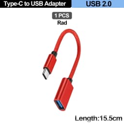 For Mobile Phone USB Female to Type C Male Adapter OTG 15.5CM Long Cable For Xiaomi Samsung S20 Huawei OTG Data Cable Converter