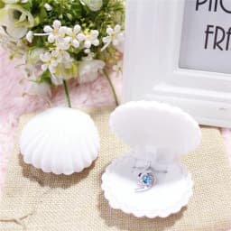 Ocean Style Shell-shaped Jewelry Box for Rings Earrings 4 Colors Options Made of High Level Flannel