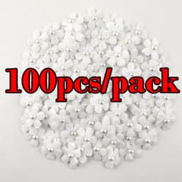 (100 Pcs/pack) 25mm Mixed Color Pearl Petals Costume Decoration Handmade Diy Crafts Girl Headdress Dress Up Artificial Flower