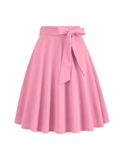 Women Retro Vintage Midi Long Skirt Solid Elegant Faldas High Waist A Line 50s Swing Skirts