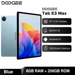 Global Version DOOGEE Tab E3 Max Tablet PC Android 15 Gemini AI 14'' 2.1K Screen 8GB RAM 256GB 13500mAh Large Battery Smart Pad