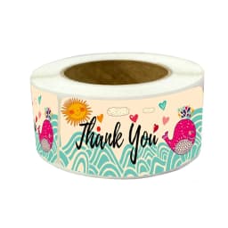 120pcs Rectangle Thank You For Your Order Sticker for packaging Stationary Stickers Roll Black Pink Transparent Thank you labels