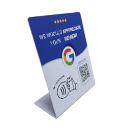 N-tag Crad for Google Review NFC station table NFC 13.56Mhz programmable Reviews display bending card standing brand bracket
