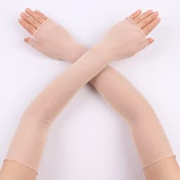 Women Summer Sun Protection Long Fingerless Gloves Thin Transparent Lace Mesh Arm Sleeve Uv Sunscreen Sexy Breathable Mittens