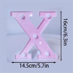 1PC 16cm Pink Glitter LED Letter&Number Lights Battery Powered Decorative Lights For Wedding,Proposal,Birthday,Party,Photo Props