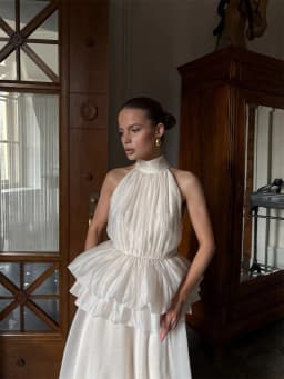 Kyoto Customized Off-white Halter Neck A-Line Wedding Dresses Tiered Zip Back vestidos de noche Floor-Length robe de mariée 2026