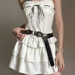 Mirad Retro Rivet Women's Belt Versatile Ethnic Style Dress Pants Belt Millennium Spicy Girl Design Belt