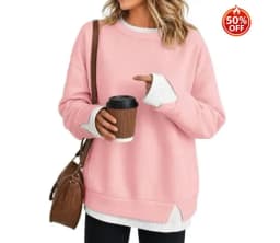 Casual Long Sleeve Top with Round Neck Mid Length Streetwear Women Hoodie Pullover Regular Thickness Patchwork Sweatshirt