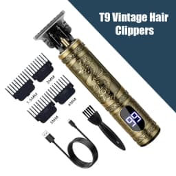 Professional T9 Hair Clipper Cordless USB Beard Trimmer Kit - Haircut Grooming Machine for Stylists Hair Cutting Tool