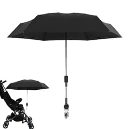Clip On Chair Umbrella Clamp-On 360 Adjustable Stroller Sun Shade Pushchair Sun Parasol UPF 50 Chair Umbrella Clip-on For