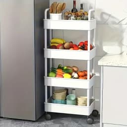 5-Tier Rolling Storage Cart with Wheels - Mobile Multi-Purpose Organizer for Kitchen, Bathroom, Bedroom, Snacks & Books