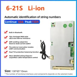 JBD 6S 8S 10S 13S 14S 16S 18S LiFepo4 BMS 24V 36V 48V Smart BMS 20A 30A 40A 50A 60A 80A 100A 120A Balance Lithium 18650 Battery