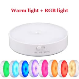 Night Light LED With PIR Motion Sensor Rechargeable USB Kitchen Cabinet RGB Lamp For Bedroom Room New Year Decoration