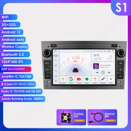 8G 128G Android 12 Car Radio For Opel Astra H J 2004 Vectra Vauxhall Antara Zafira Corsa C D Vivaro Meriva 4G Carplay GPS Player