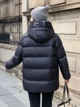 Winter Hooded Black Glossy Down Jacket Female Thick Warm Waterproof Outwears Overcoat Women White Duck Down Parker Down Jackets