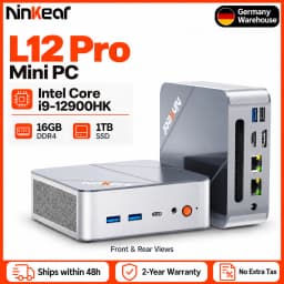 The Ninkear L12 Pro mini PC is equipped with an Intel Core i9-12900HK processor, 16 GB of DDR4 memory, 1TB SSD, two 2.5G Ethernet ports, and WiFi 6; it supports Windows and Linux operating systems.