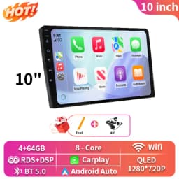 Wireless Carplay 2din Android 16 Car Radio Multimedia Video Player Universal 9/10 inch AutoRadio GPS Navigation 4G WiFi DVD